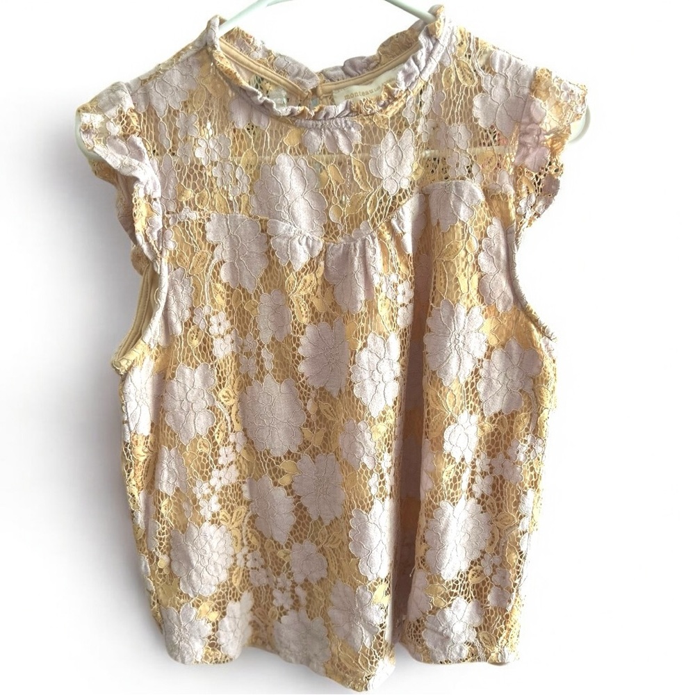 MONTEAU Lace Floral Pattern Blouse - Picture 1 of 6